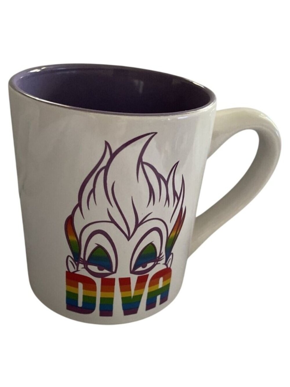 Disney Diva Rainbow Ceramic Mug 14 Oz Microwave & Dishwasher Safe